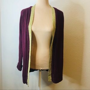 Very j wool blend open front longline cardigan